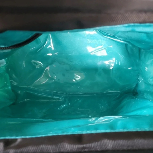 Thirty-One Sea Green Plaid Travel Toiletry  /Cosmetic Bag. - Picture 4 of 10